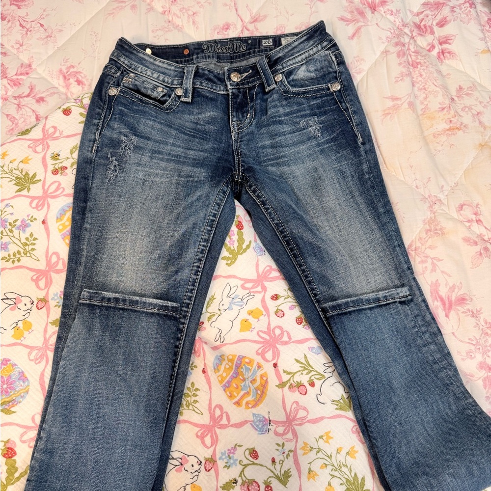 Miss Me Distressed Blue Straight Leg Jeans